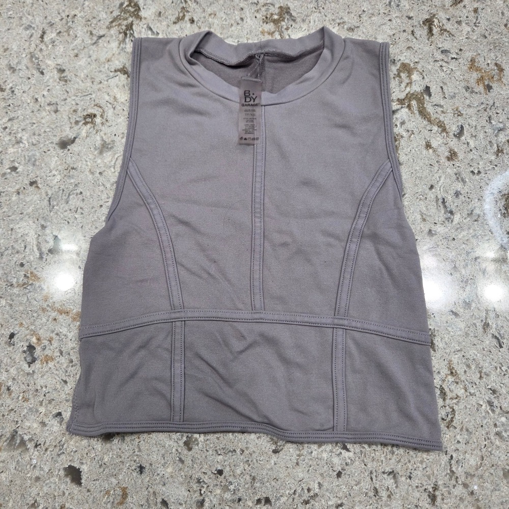Body Garage Cropped Tank Top Sleeveless Athletic Casual Gray TP/XS